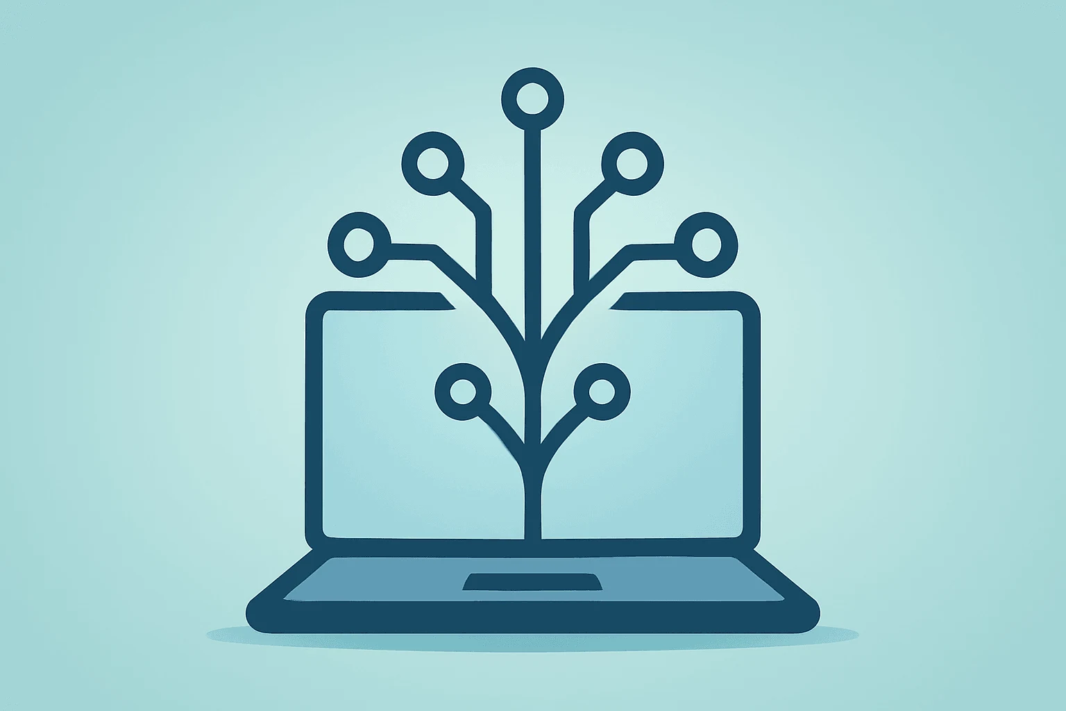 Flat vector of a server-chip hybrid with circuit petals symbolizing HP earnings beat and tariff-refund margin pressure.