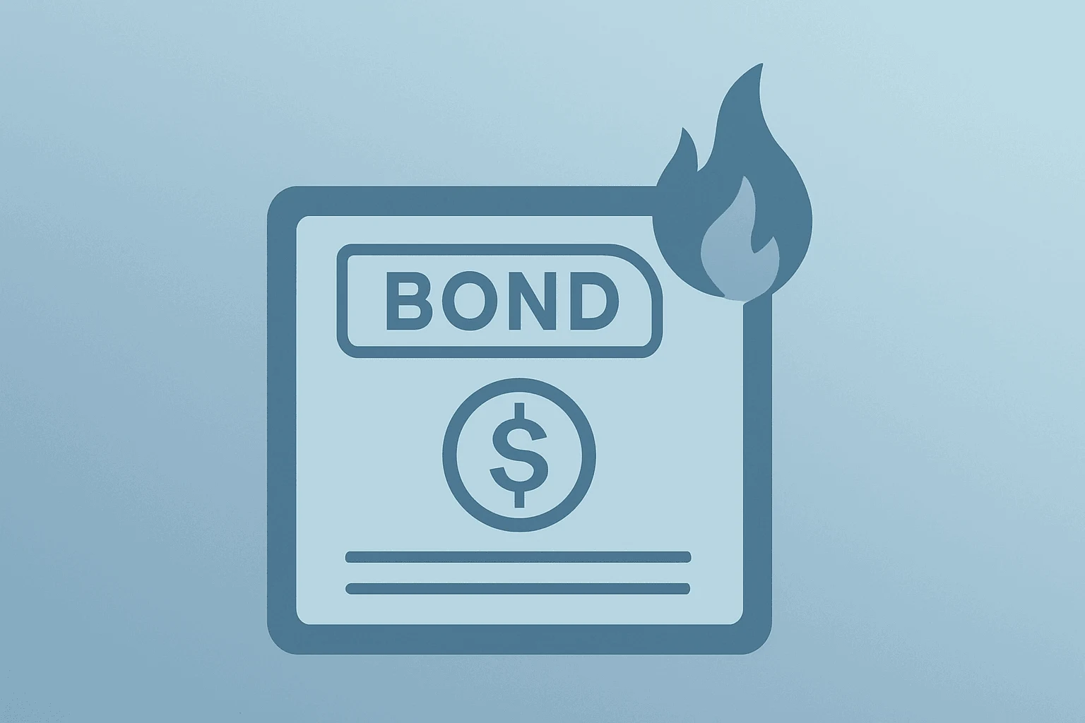 Flat filled vector of a bond certificate with smoldering edge signaling Fed minutes rate hike risk.