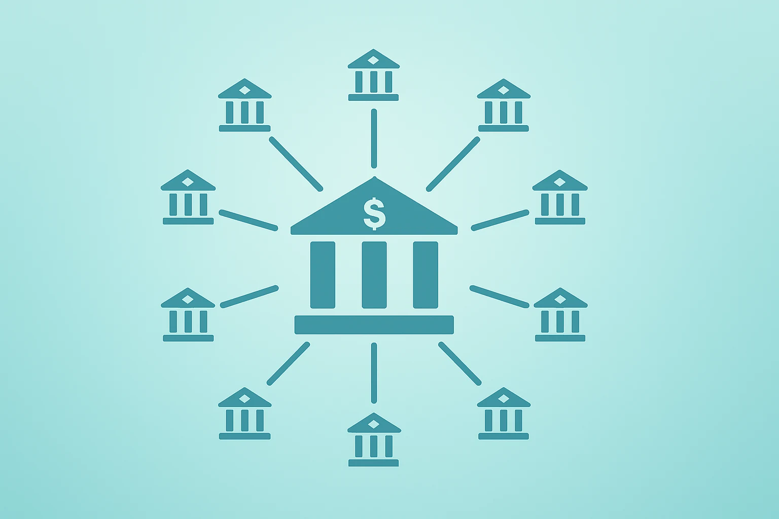 Flat vector of a bank branch expanding to show Prosperity Bancshares Acquires Stellar and Texas deposit scale.