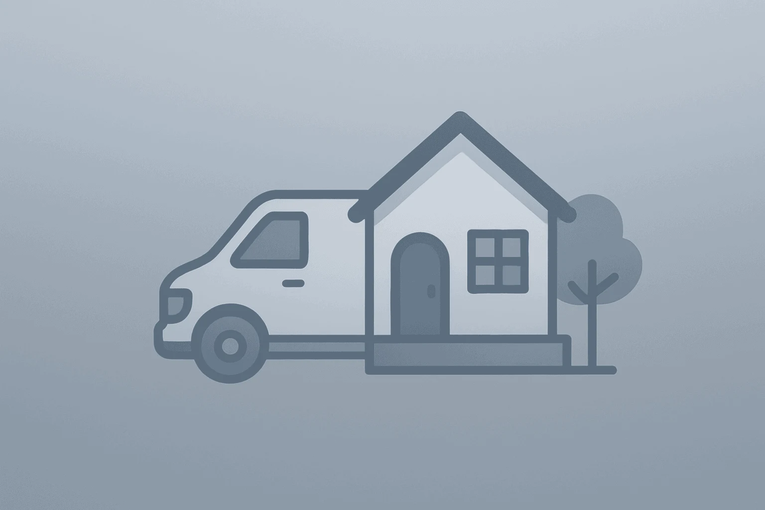 Flat vector of a neighborhood delivery van merged with a small hub icon representing Amazon 30-minute delivery speed.