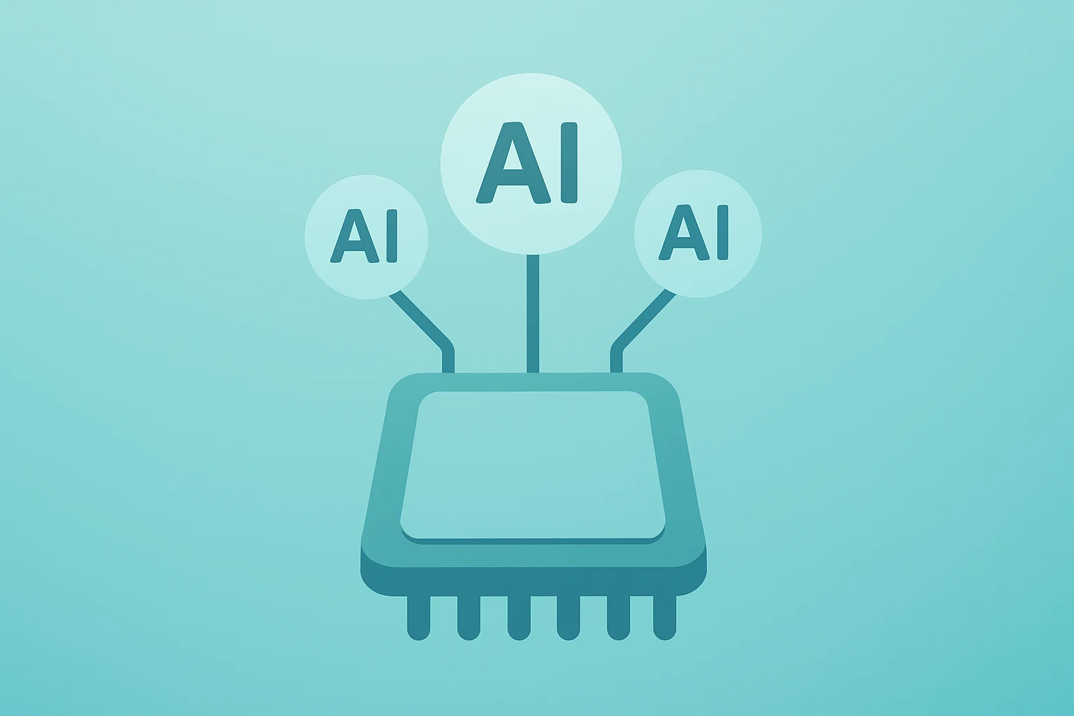 Flat vector of a chip stack powering AI clusters representing Broadcom stock momentum and product launches.