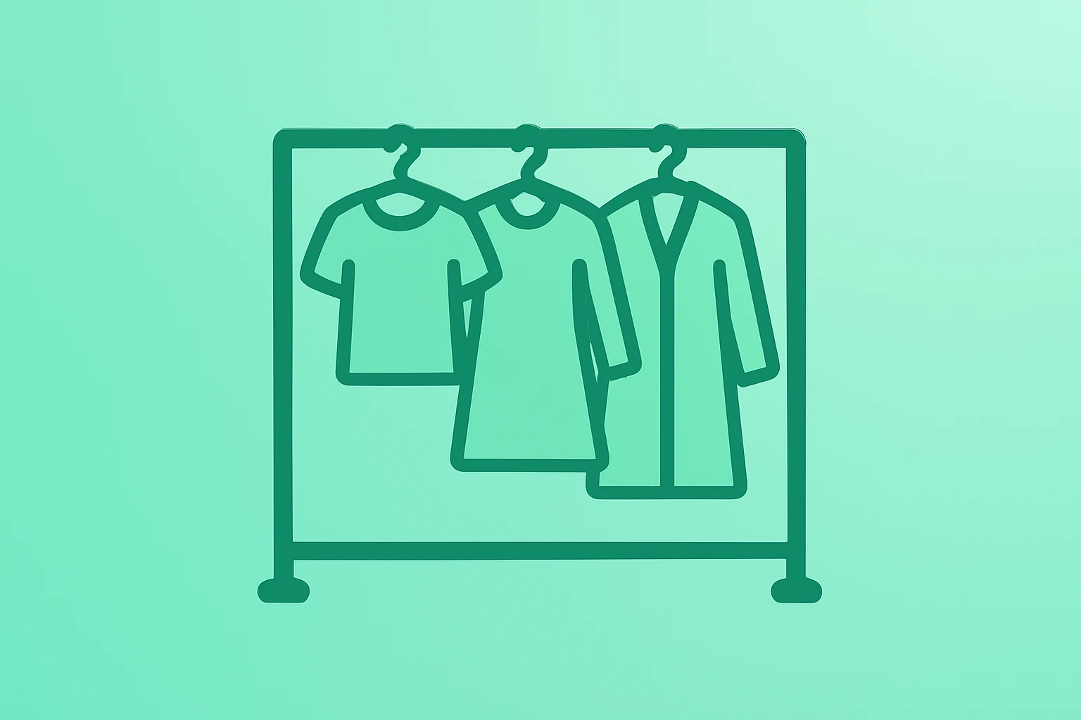 Flat vector of a retail store rack under compression to symbolize TJX cuts guidance and cautious consumers