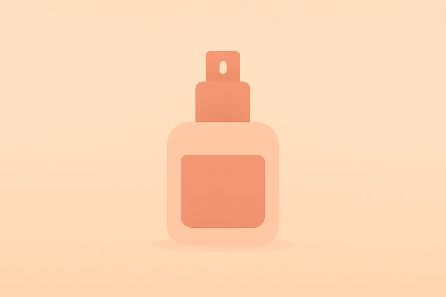 Flat vector of a cosmetics bottle merging with a perfume flacon to represent the Estée Lauder Puig merger.