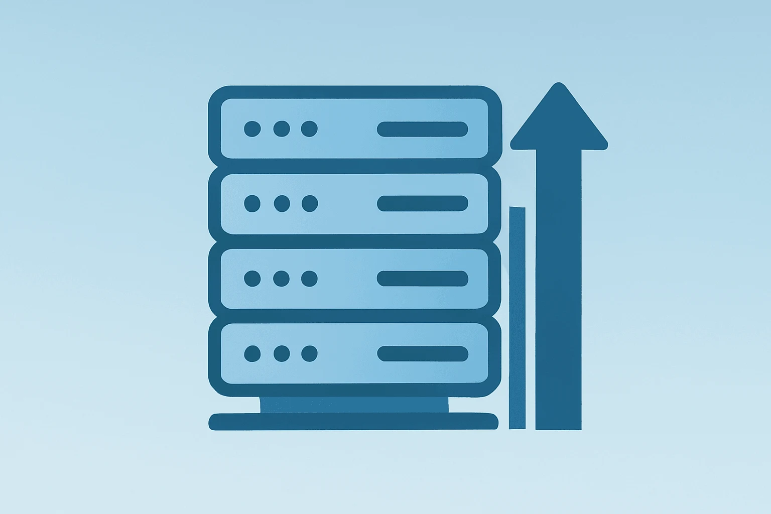 Flat vector server stack expanding to signal Microsoft stock technical momentum and cloud expansion, subtle shadow lift.