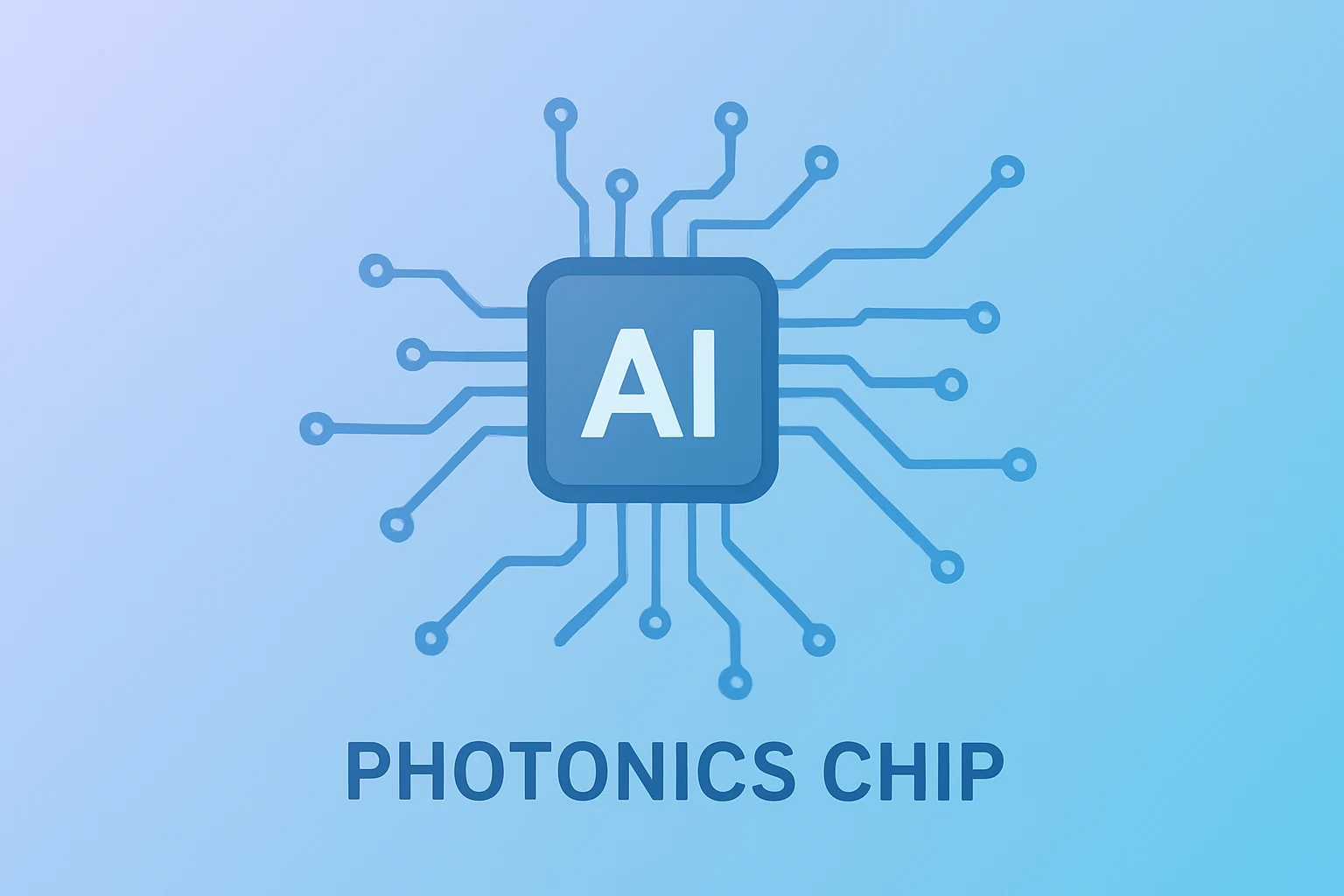 Flat vector photonics chip expanding circuit on a slate gradient signaling S&P 500 additions shift toward AI infrastructure.