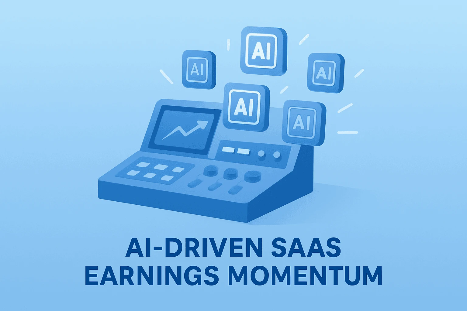 Flat vector of a control console with AI modules symbolizing ServiceNow earnings and $1.0 billion AI ACV.