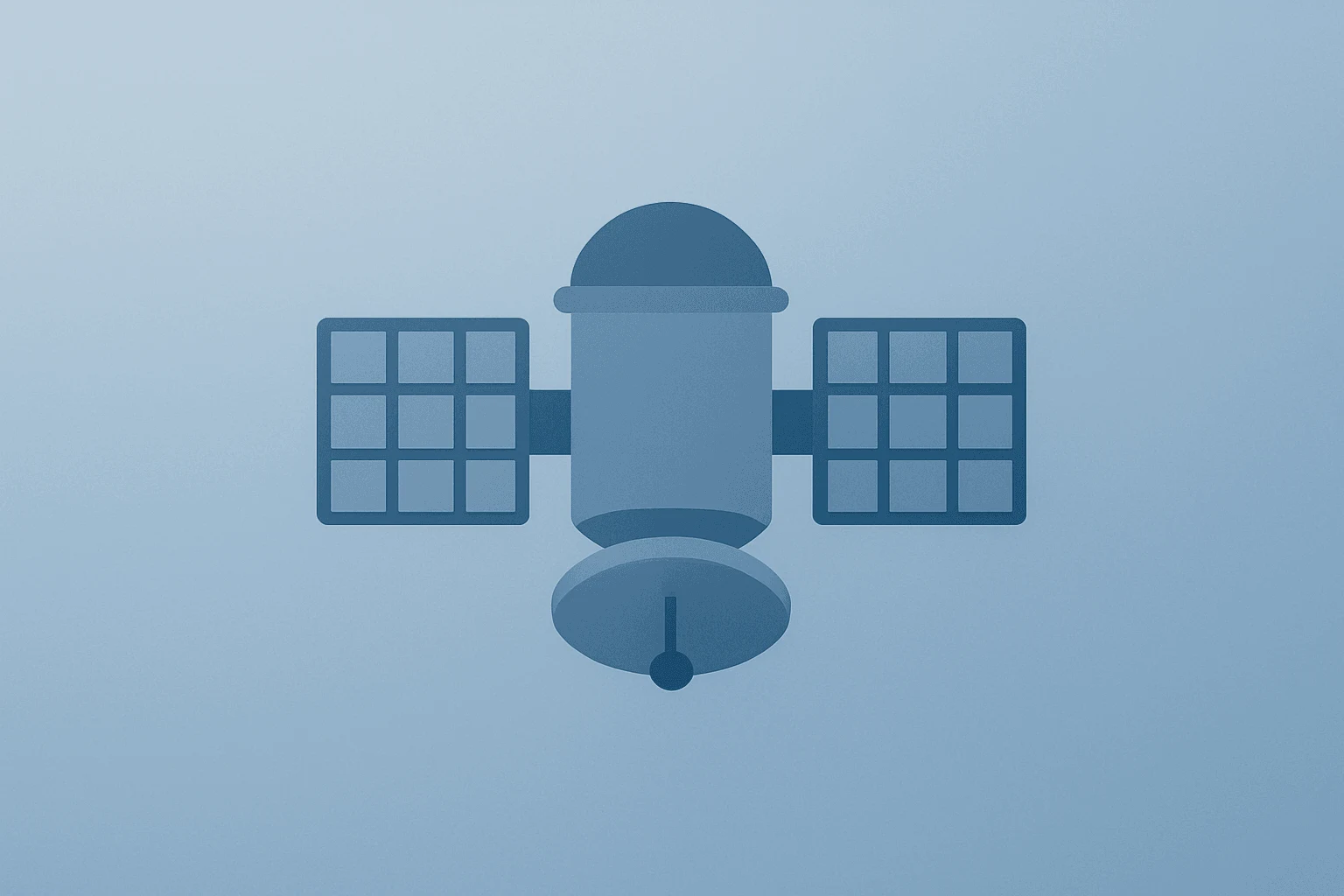 Flat vector satellite module dimming under a fractured shell reflecting SPCX stock post-IPO volatility and governance risk.