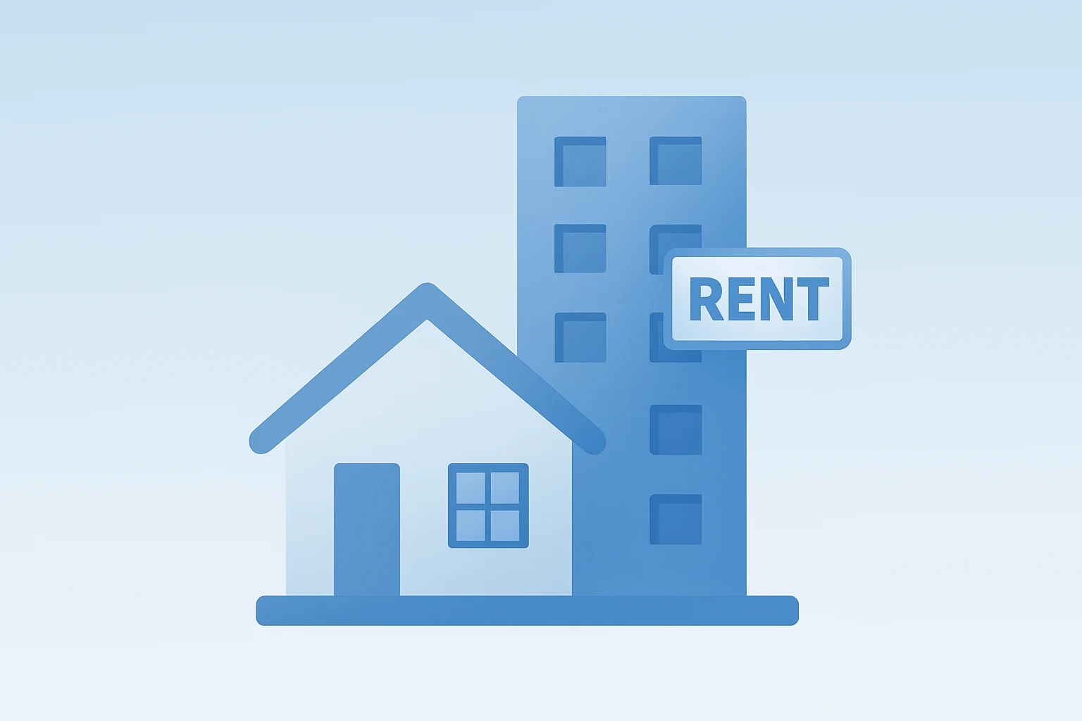 Flat vector of a house icon merged with a rising apartment block to symbolize Zillow Q4 earnings profit and segment momentum.