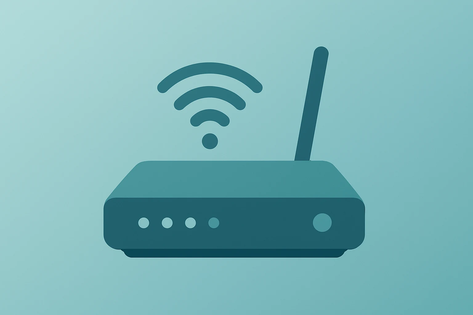Flat vector cover for Comcast Q4 2025 earnings showing a broadband modem with dimming lights and a wireless tower