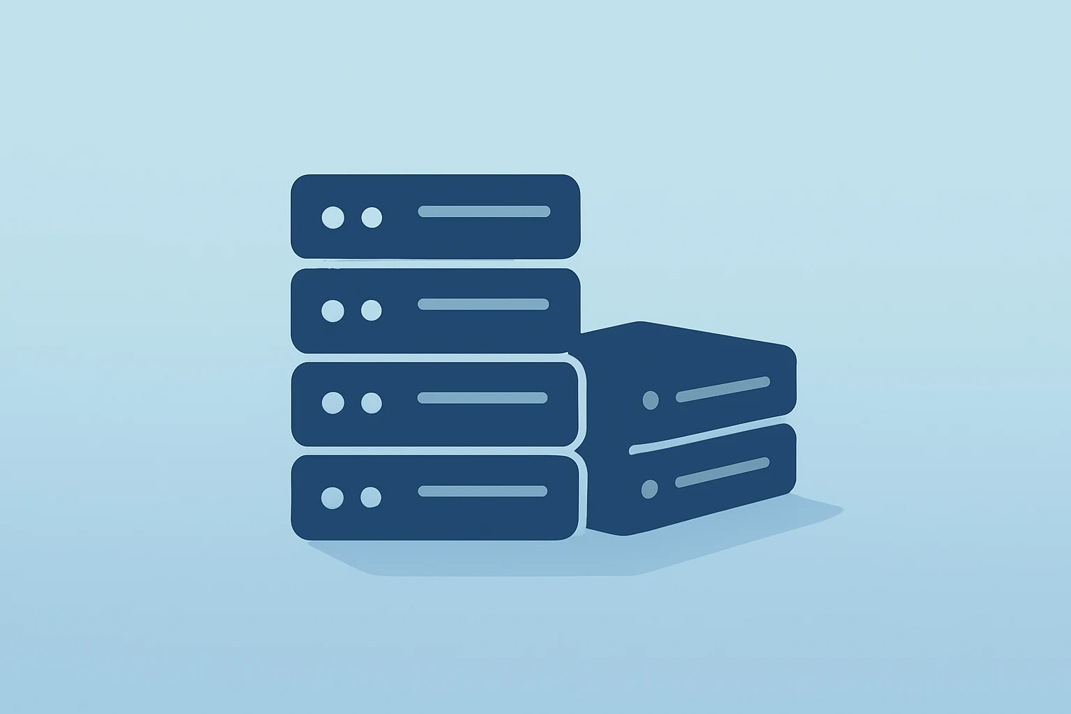 Flat vector server cluster expanding capacity symbolizing the Nebius Meta AI deal and valuation re-rating.