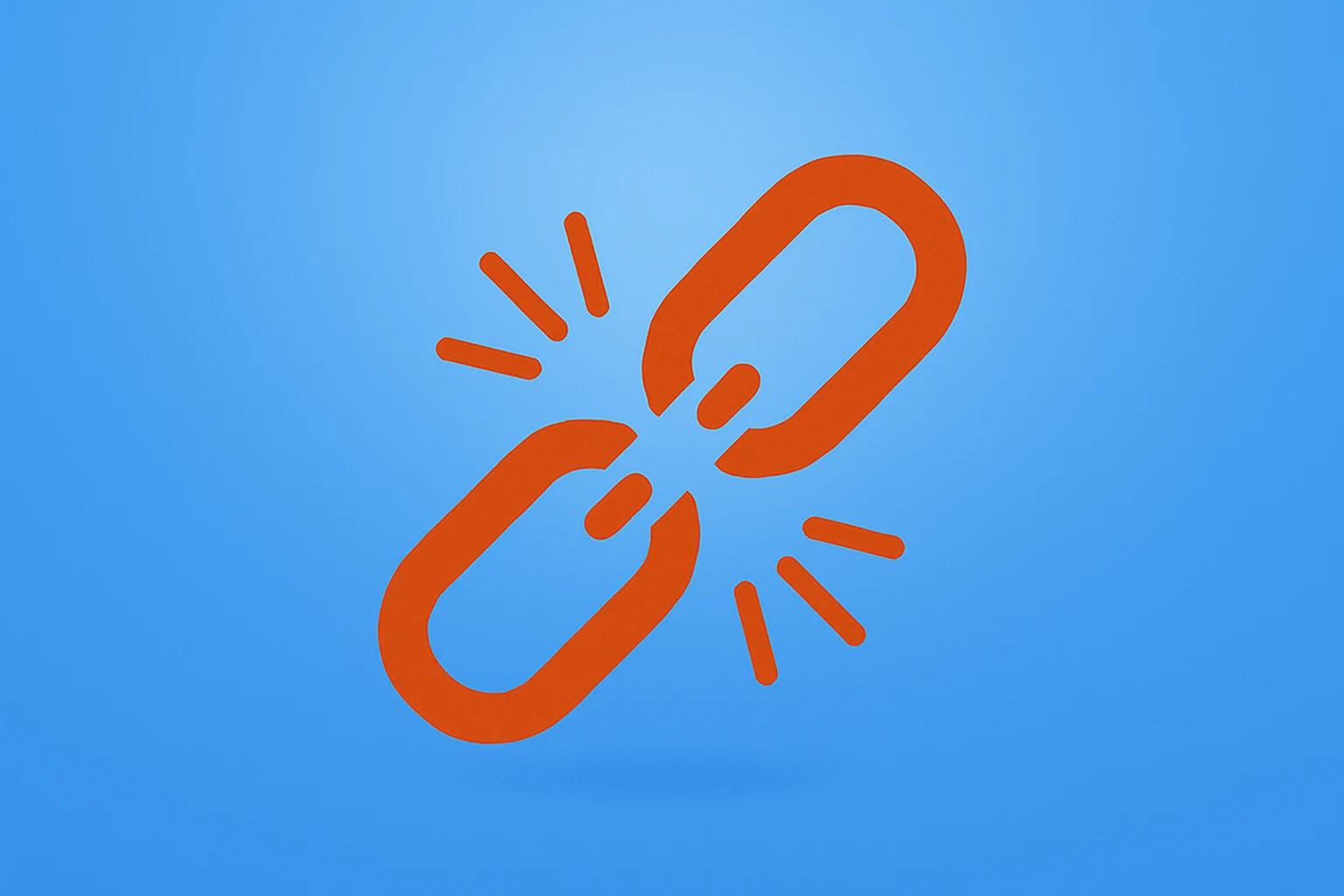 Flat-vector broken link icon representing the PENN ESPN partnership termination and PENN's rebrand to theScore Bet.