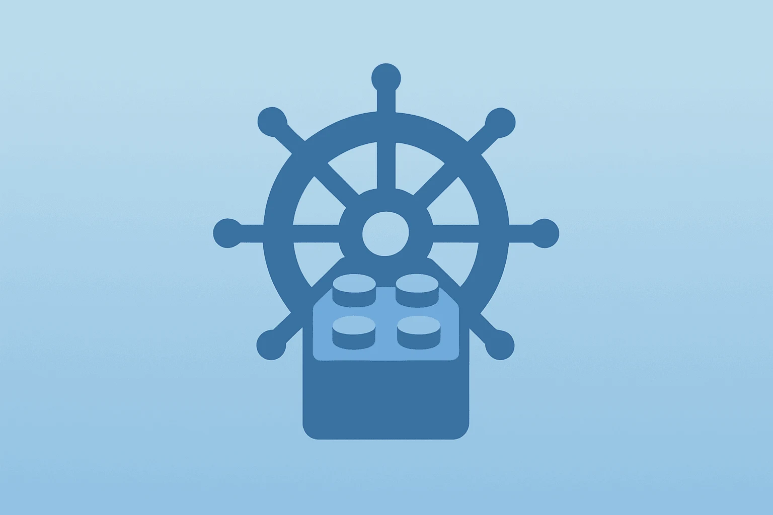 Flat-vector toy block merging with a steady helm to symbolize the Mattel CEO appointment and board continuity.