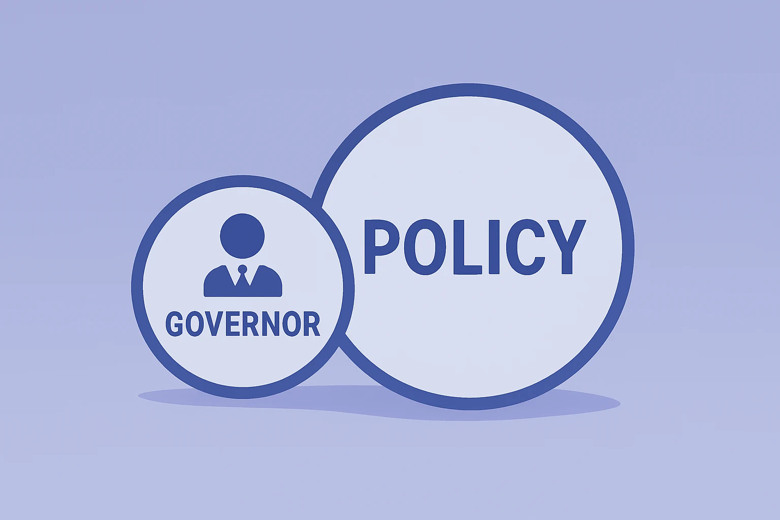 Flat vector of a governor token tilting toward a larger policy token, illustrating Warsh Fed Chair Odds shift.