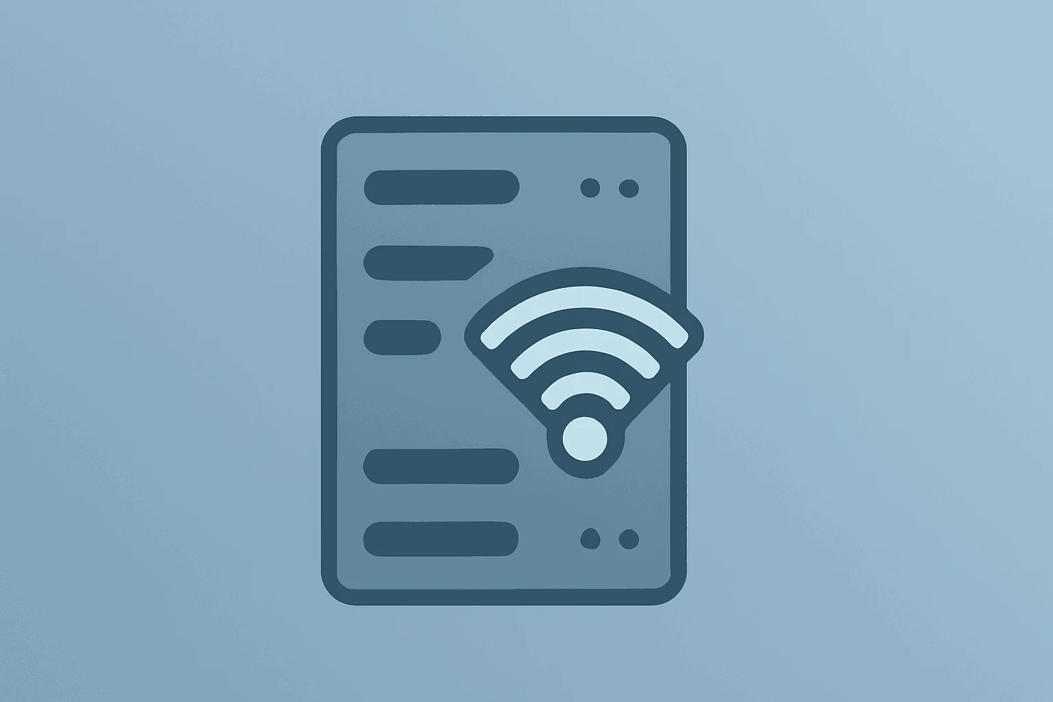 Flat filled vector of a server rack with pulsing signal core on a smooth slate-ice gradient, evoking Palantir stock traders.