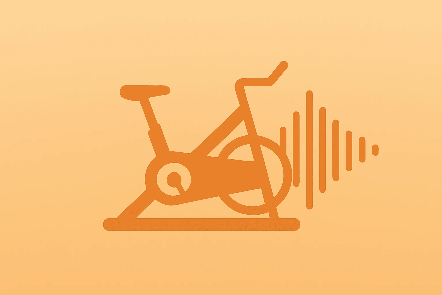 Flat vector of a fitness bike fused with a music waveform to represent the Spotify Peloton partnership and wider reach.