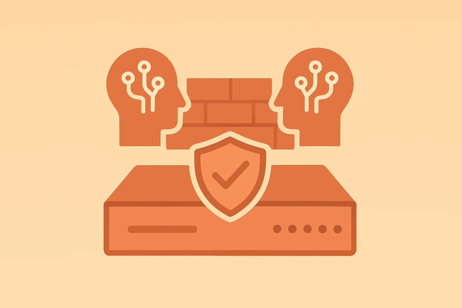 Flat vector vault merged with agent nodes to illustrate Palo Alto Networks earnings AI security and CyberArk integration.