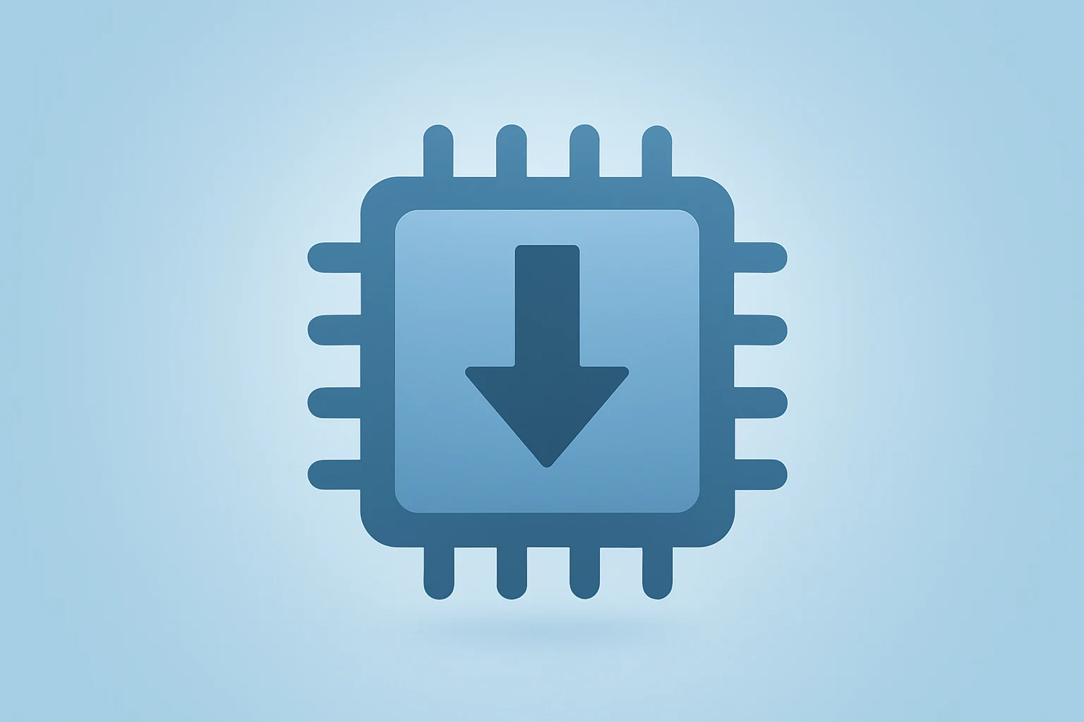 Flat vector of a semiconductor chip dimming to reflect On Semiconductor Earnings Q4 revenue decline and cautious guidance.
