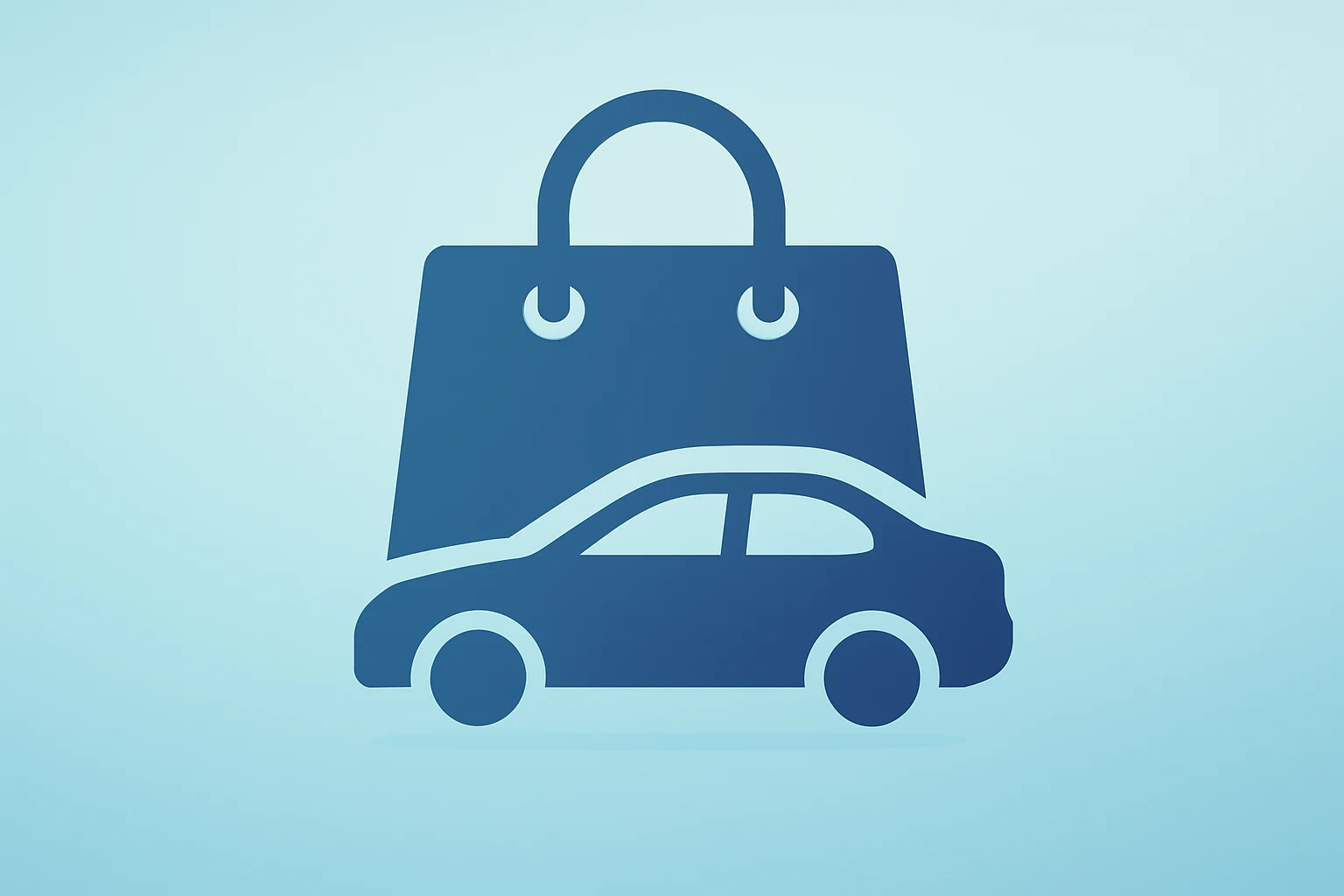 Flat-vector cover of a shopping bag merging with a vehicle silhouette to symbolize U.S. retail sales and auto-led spending