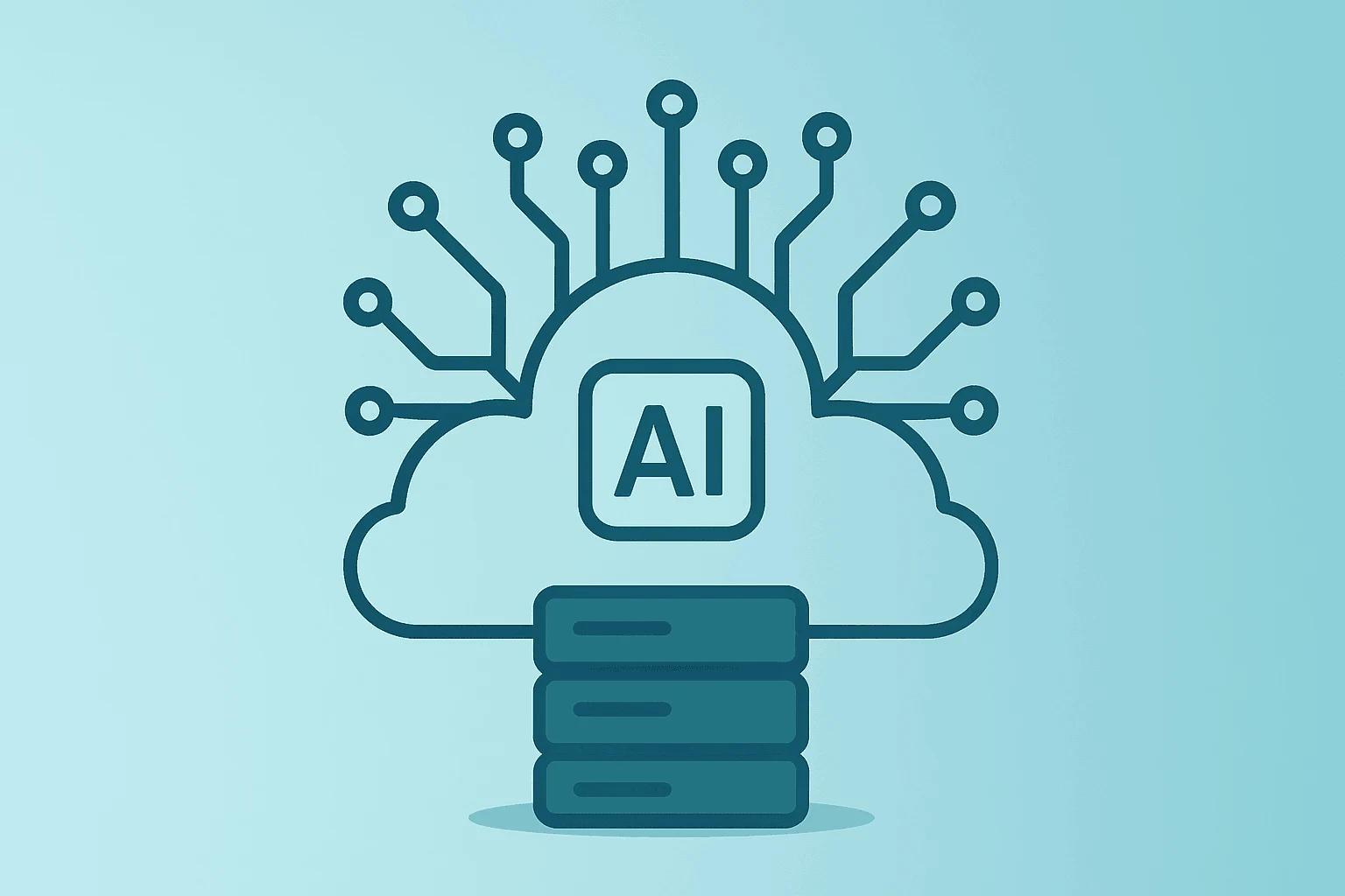Flat vector server with expanding circuit symbolizing Salesforce revenue forecast lift from AI agents and Anthropic tie-up.