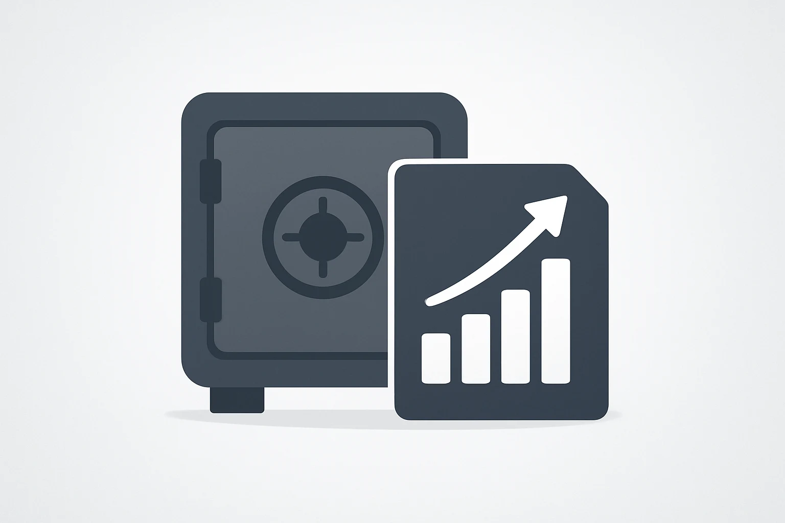 Flat-vector cover of a reserve vault with a ledger to evoke Circle Q3 earnings growth and margin pressure.
