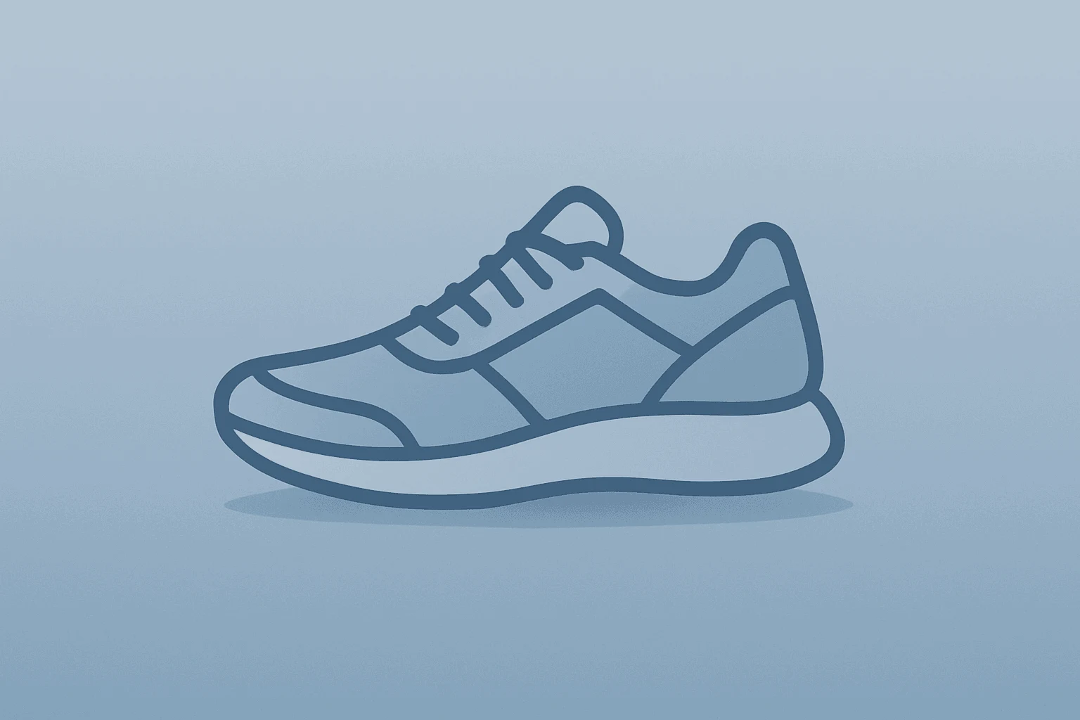 Flat vector of a running shoe under dimming light to symbolize Under Armour earnings margin pressure and restructuring.