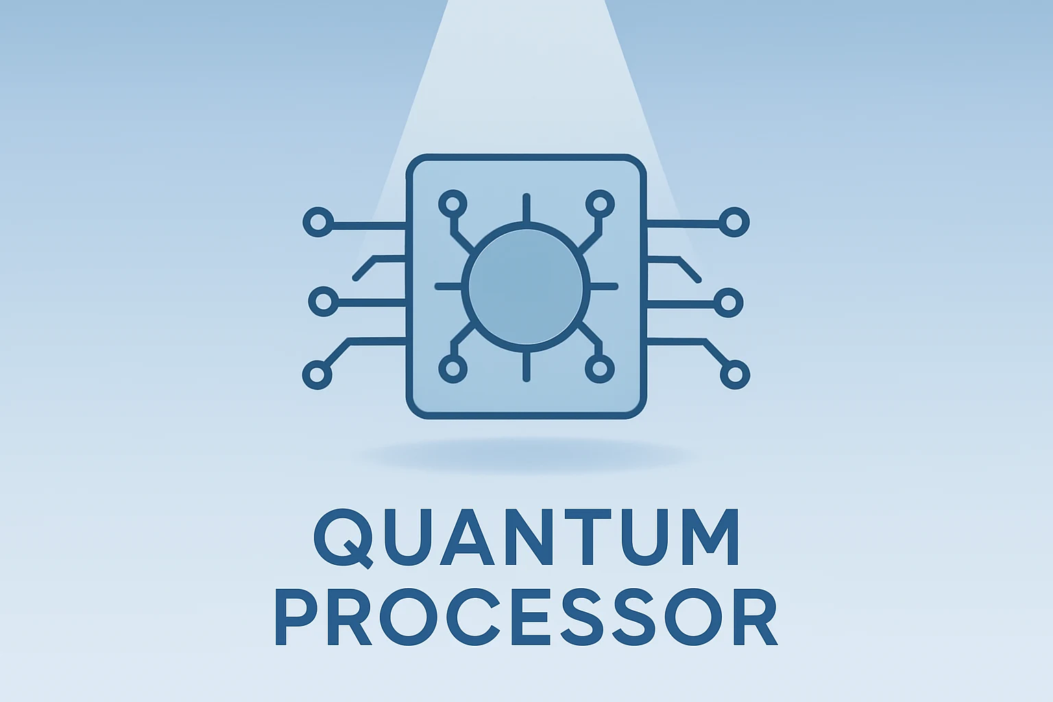 Flat vector of a quantum server core with circuitry bloom, symbolizing analyst-backed quantum computing stocks.