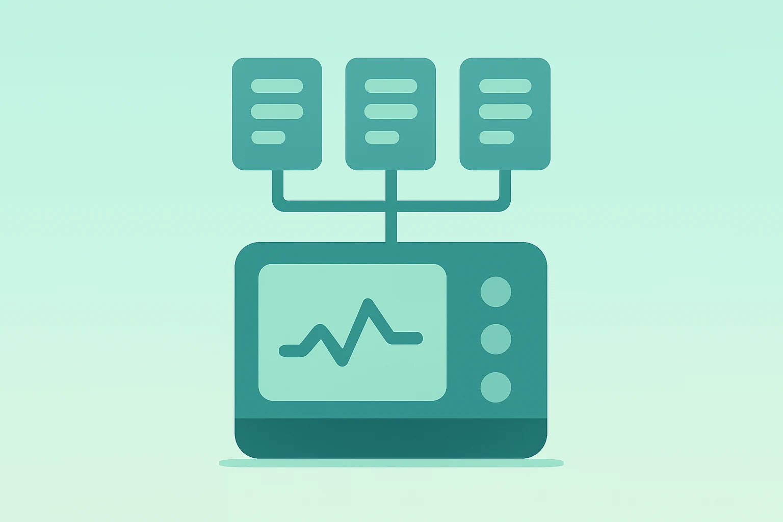 Flat vector of a diagnostic device expanding into a research module illustrating Abbott to Acquire Exact Sciences.