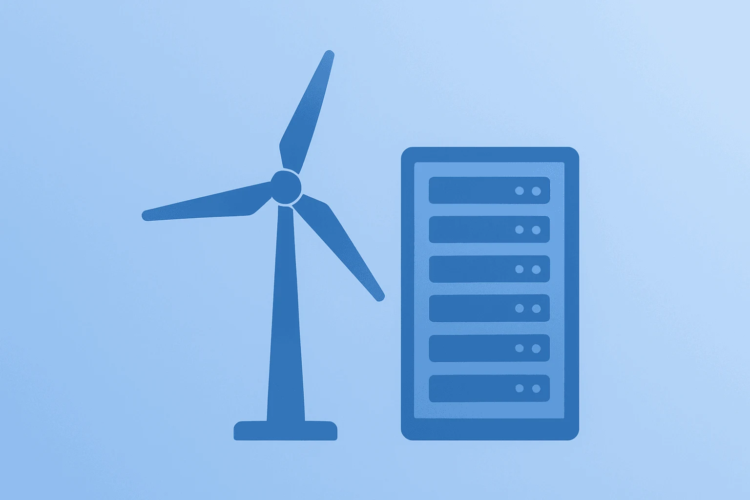 Flat-vector turbine merged with a server rack, centered on Chevron Microsoft PPA and long-term turbine demand for AI centers.