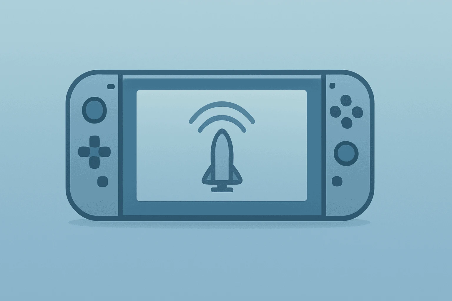 Centered flat-vector gaming console dimming under light to symbolize Take-Two Q1 results and GTA VI demand questions.