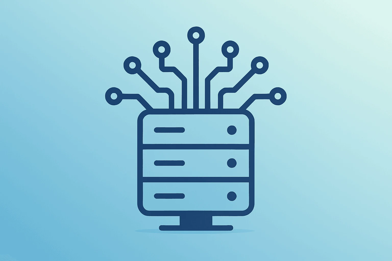 Flat vector of a server fused with an expanding circuit symbolizing CrowdStrike Earnings focus on ARR.