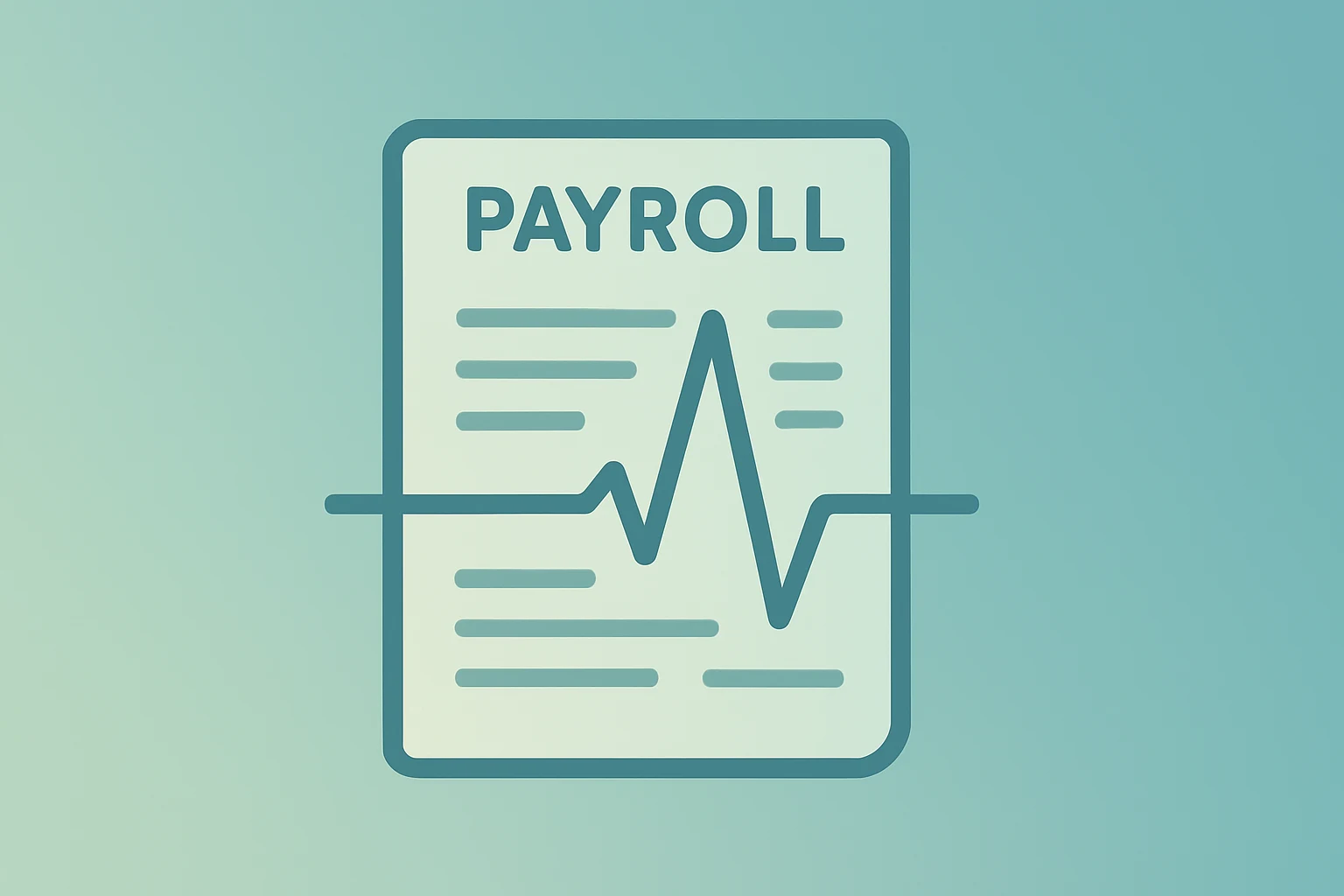 Flat filled vector of a payroll ledger and muted badge symbolizing the ADP jobs report's modest December hiring and pay mix.