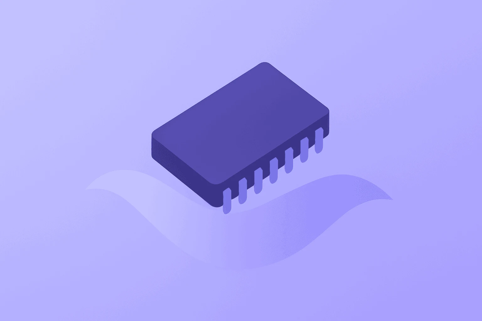 Flat vector illustration of a memory chip surge representing DRAM ETF rapid inflows and heavy options activity
