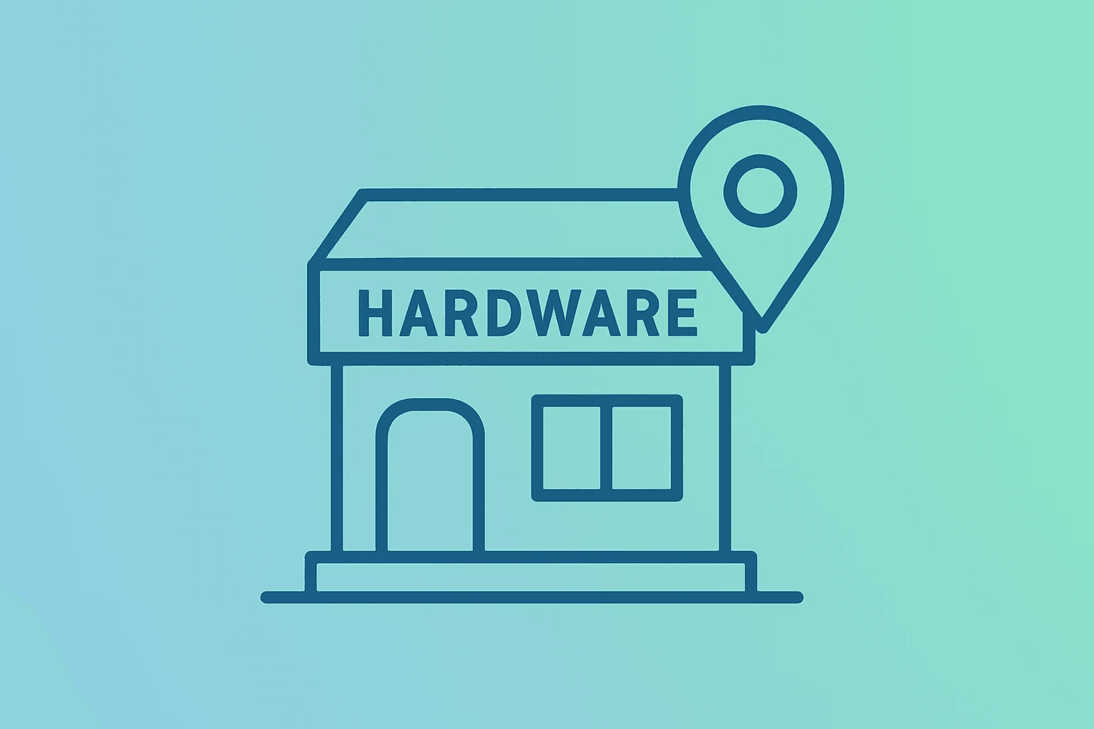 Flat filled vector of a hardware fulfillment hub symbolizing Home Depot Q2 2026 earnings, Express Delivery and repair demand.
