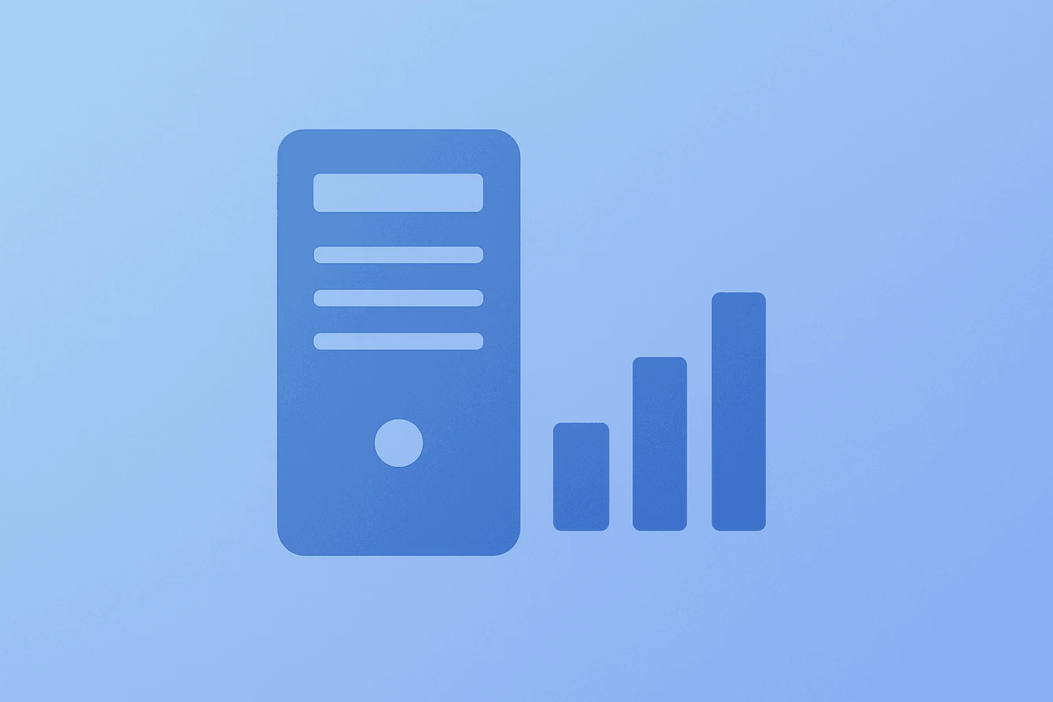 Flat filled vector of an ad exchange server with a dimming signal, evoking Trade Desk earnings miss and weak guidance.