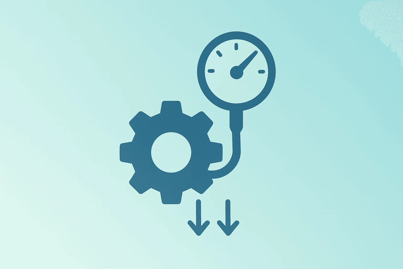 Flat vector of a server-style workflow engine dimming under pressure to illustrate ServiceNow stock downgrade and selloff.