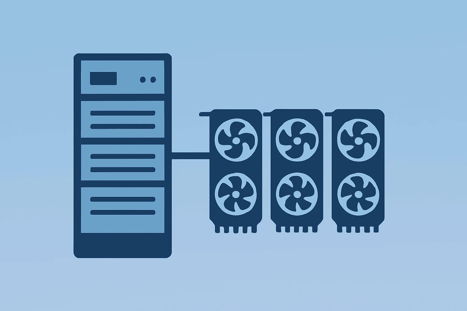Flat vector server merging into GPU modules to symbolize Allbirds pivot to AI and $50M financing.