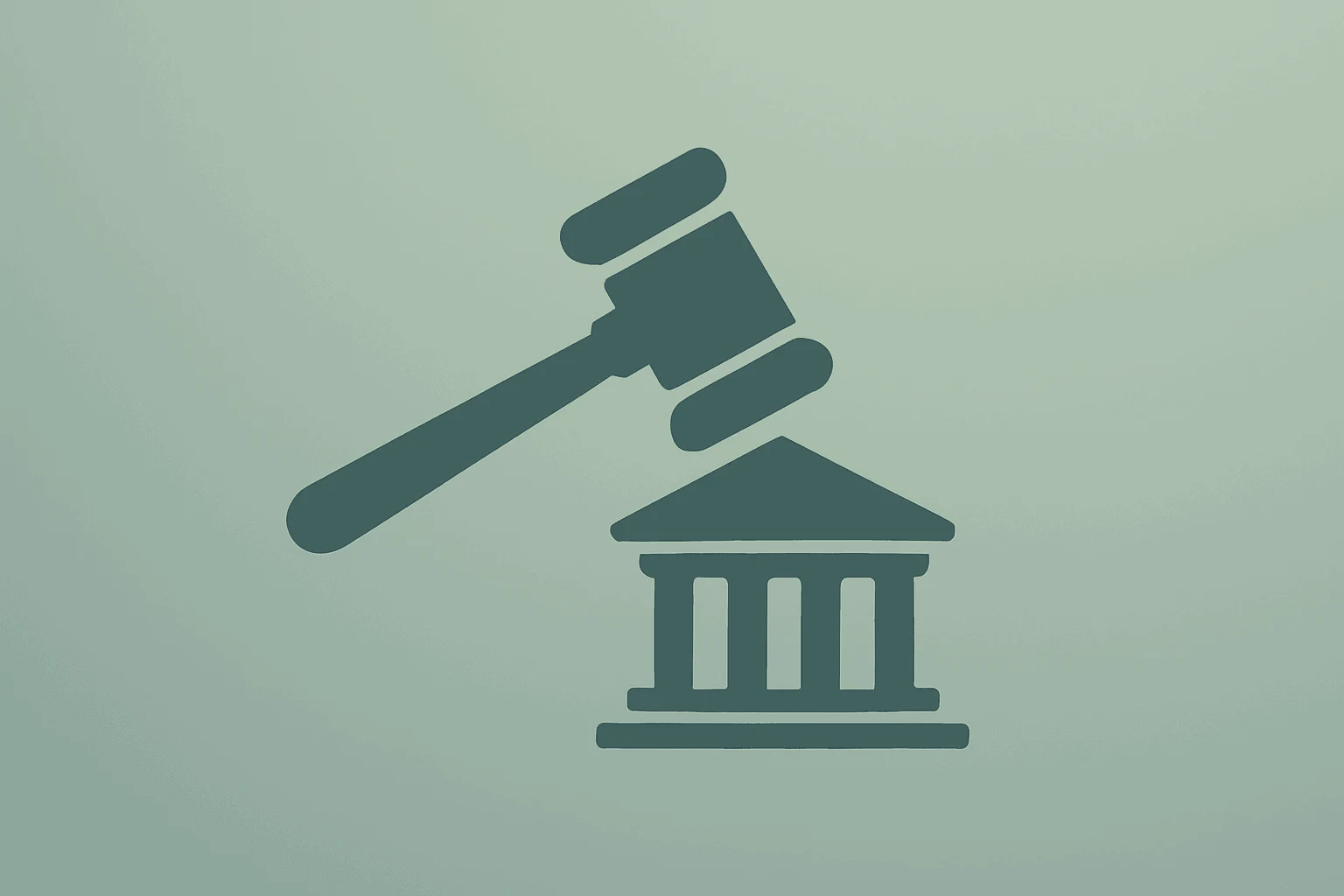 Flat vector gavel over Fed building silhouette to illustrate Trump Renews Effort to Remove Fed Governor Lisa Cook.