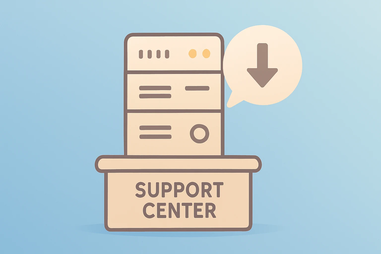 Flat vector of a store support center server with dimming lights to represent Home Depot layoffs and RTO shift.