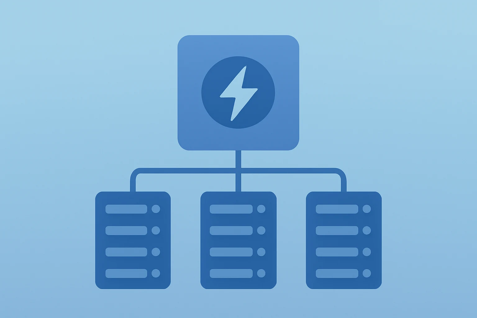 Flat filled vector of a transformer hub energizing server pods symbolizing the Nvidia Saudi data center, subtle shadow lift.