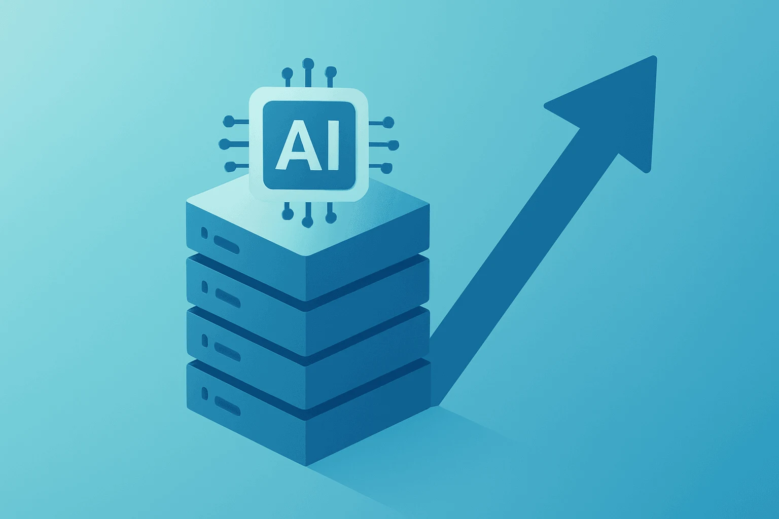 Flat vector of server rack scaling modules to symbolize Microsoft Q3 2026 earnings AI run-rate surge and capex drive.