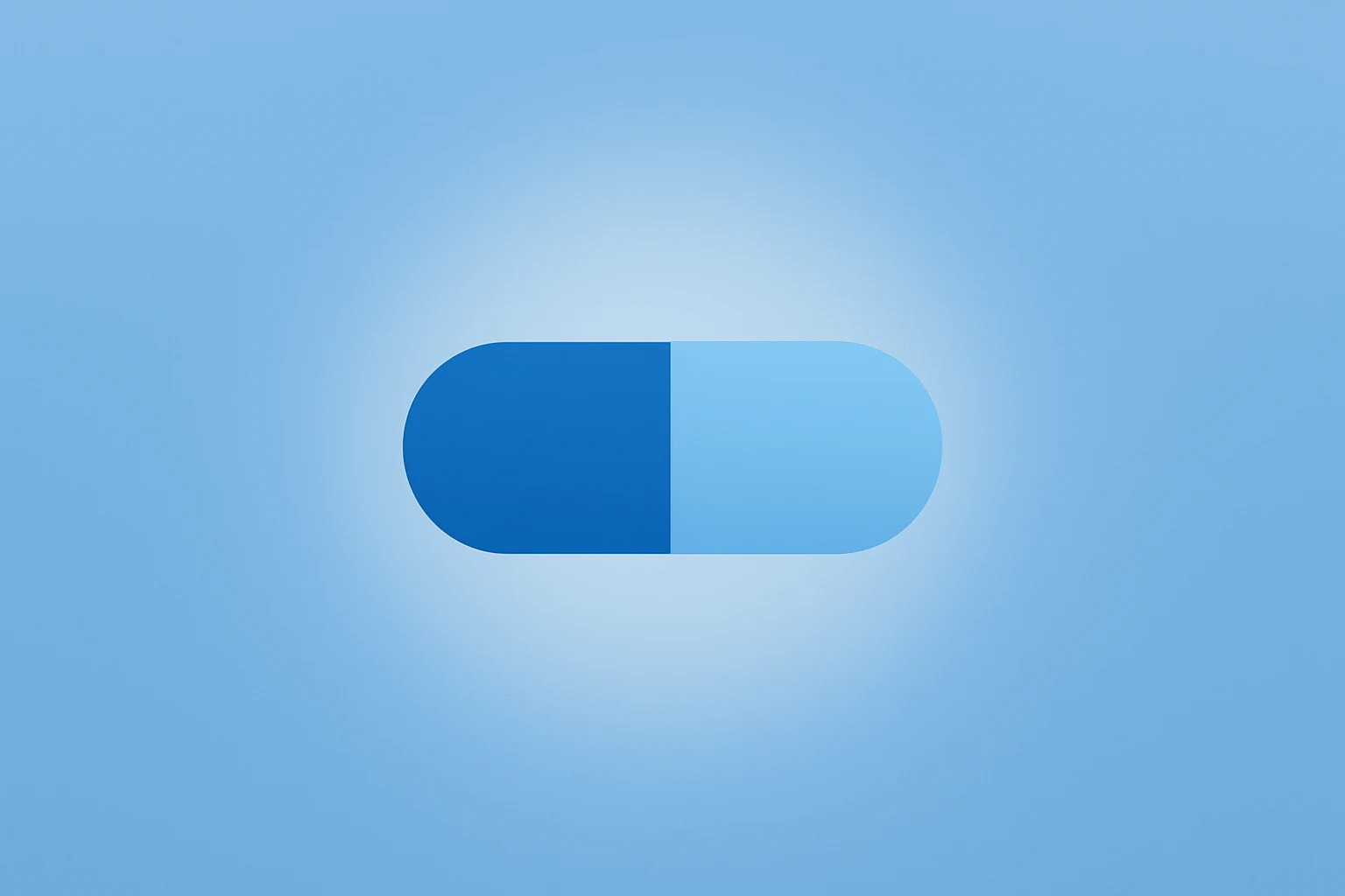 Flat vector medical capsule with dimming halo over a smooth gradient symbolizing Novo Nordisk Alzheimer's Trial Failure