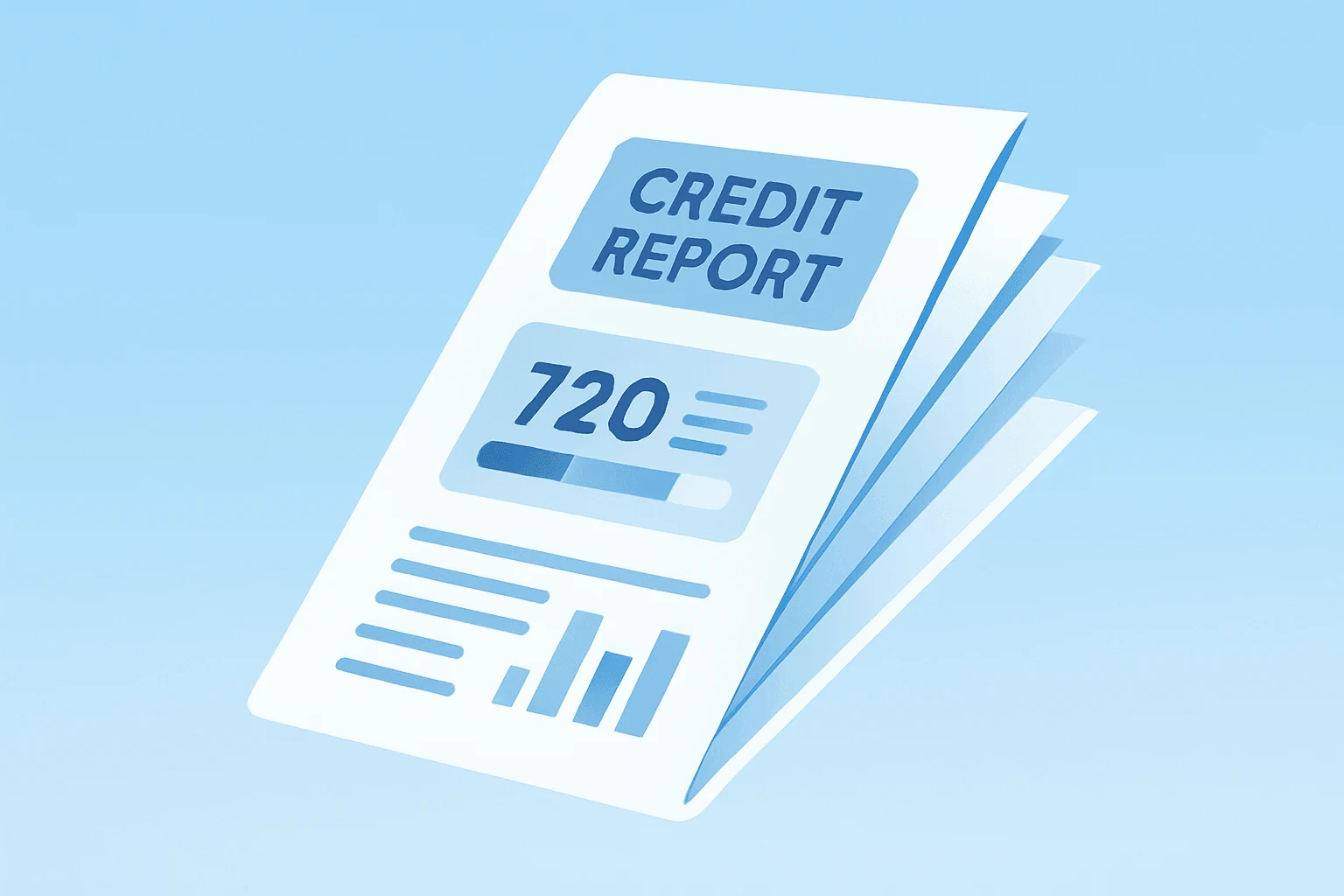 Flat vector of a loan file widening to suggest tri-merge rollouts and historical-data release for VantageScore 4.0.