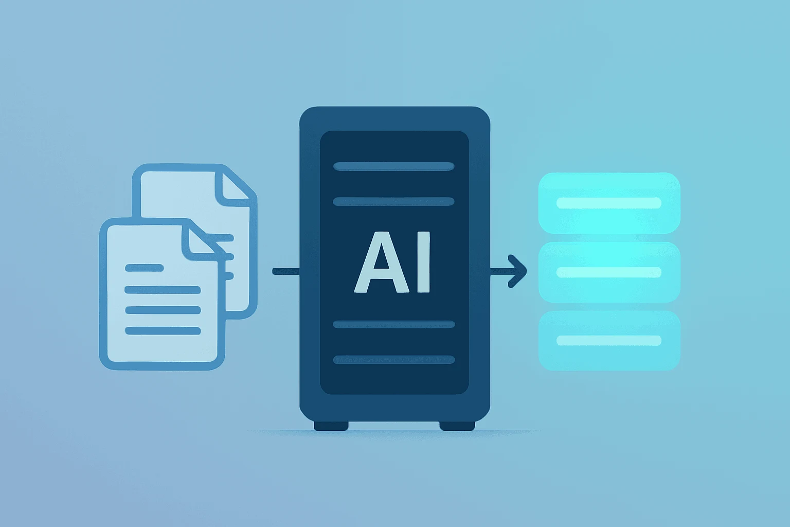 Flat vector of an AI server rack converting backlog into compute blades, showing Cerebras earnings focus.