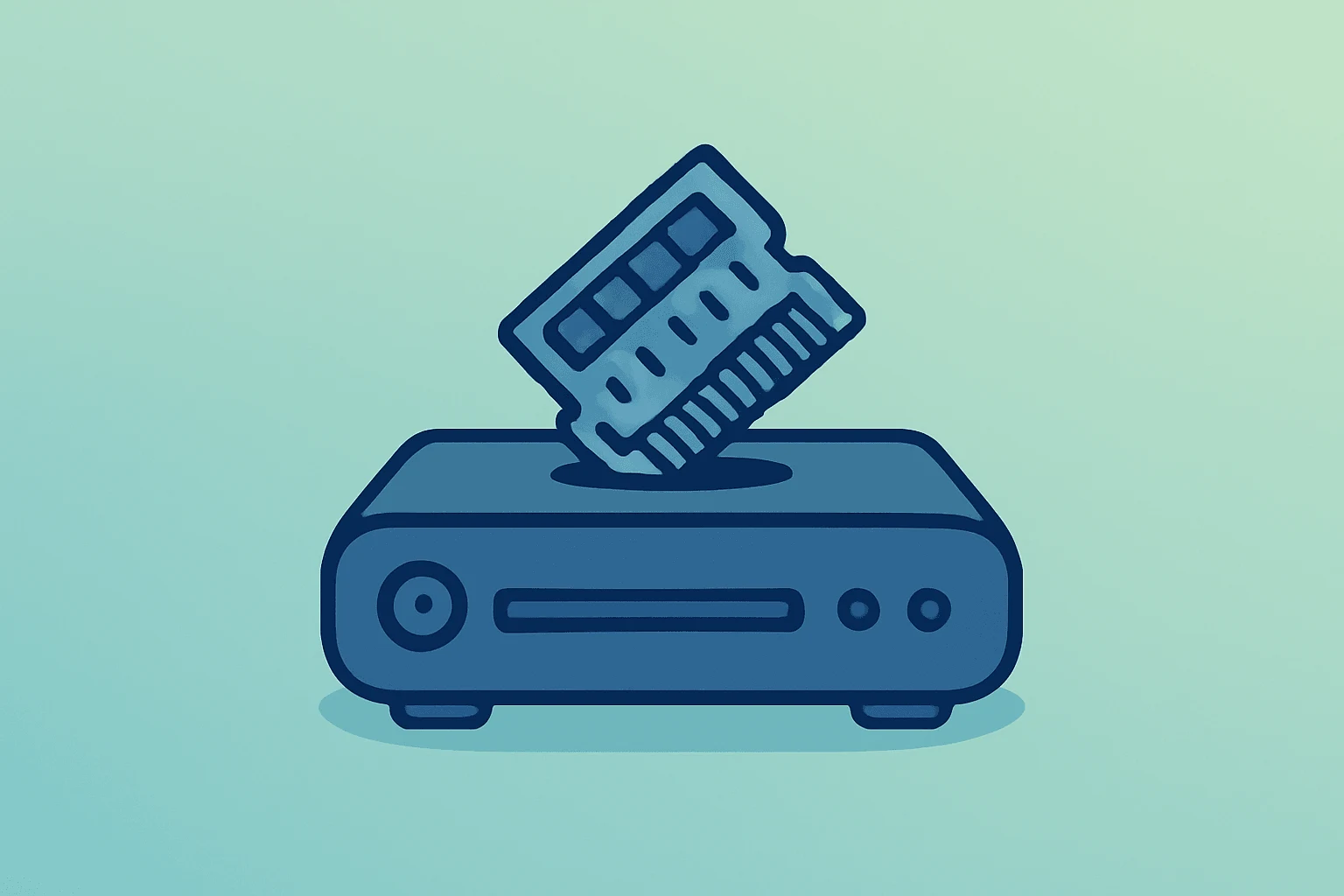 Flat-vector centered game console under memory squeeze representing Xbox price increase from AI-driven component costs.