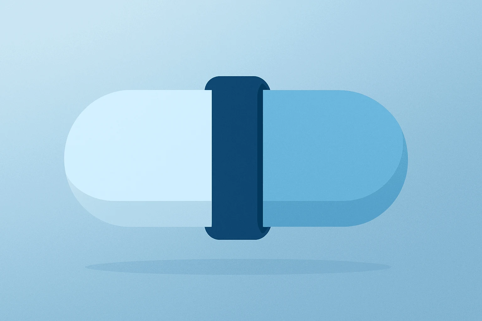 Flat vector pill module under a constricting band symbolizing U.S. generic pressure tied to Novartis Q1 2026 Results.