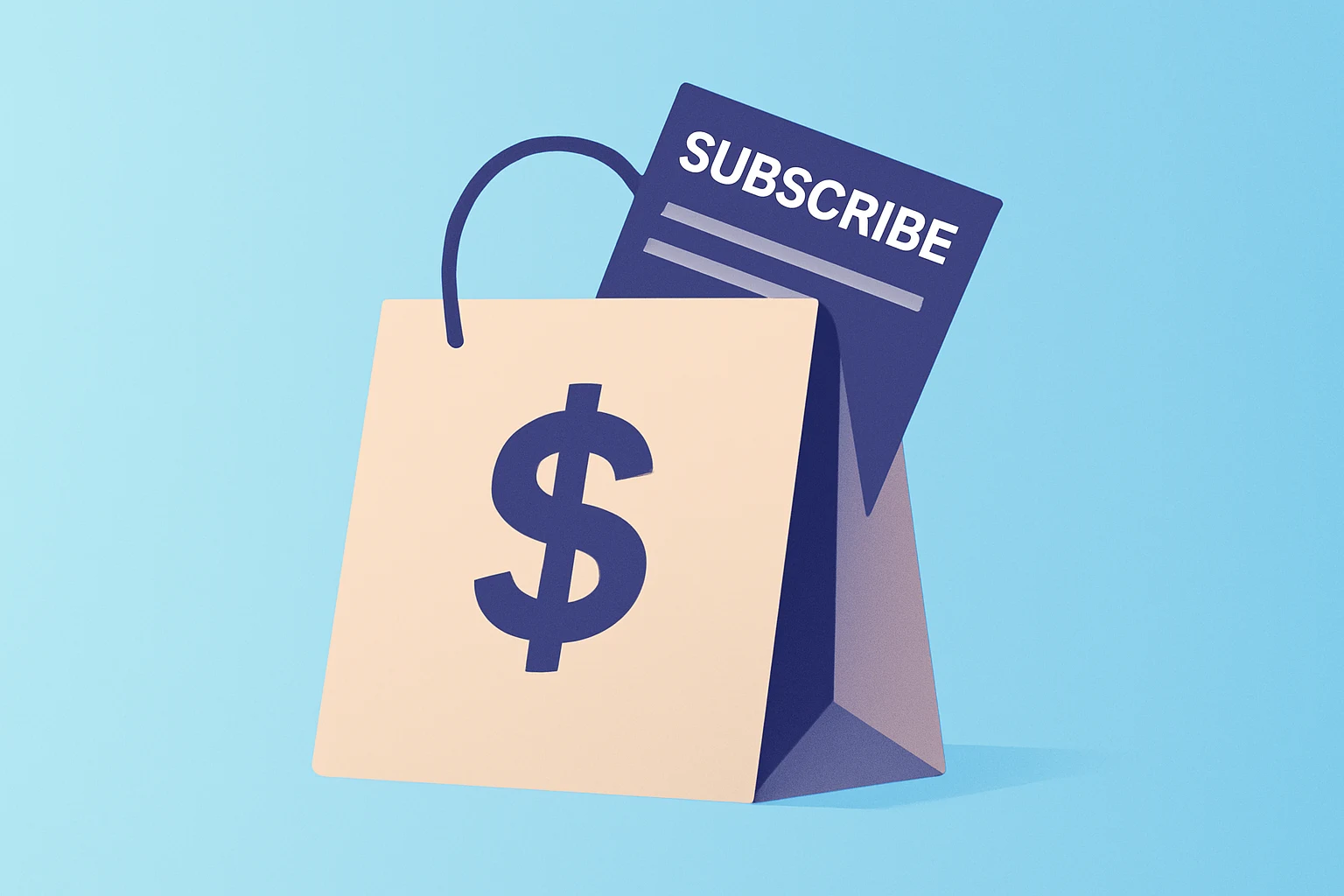 Filled vector retail tote fusing with a subscription token to symbolize Urban Outfitters Q3 earnings and Nuuly growth.