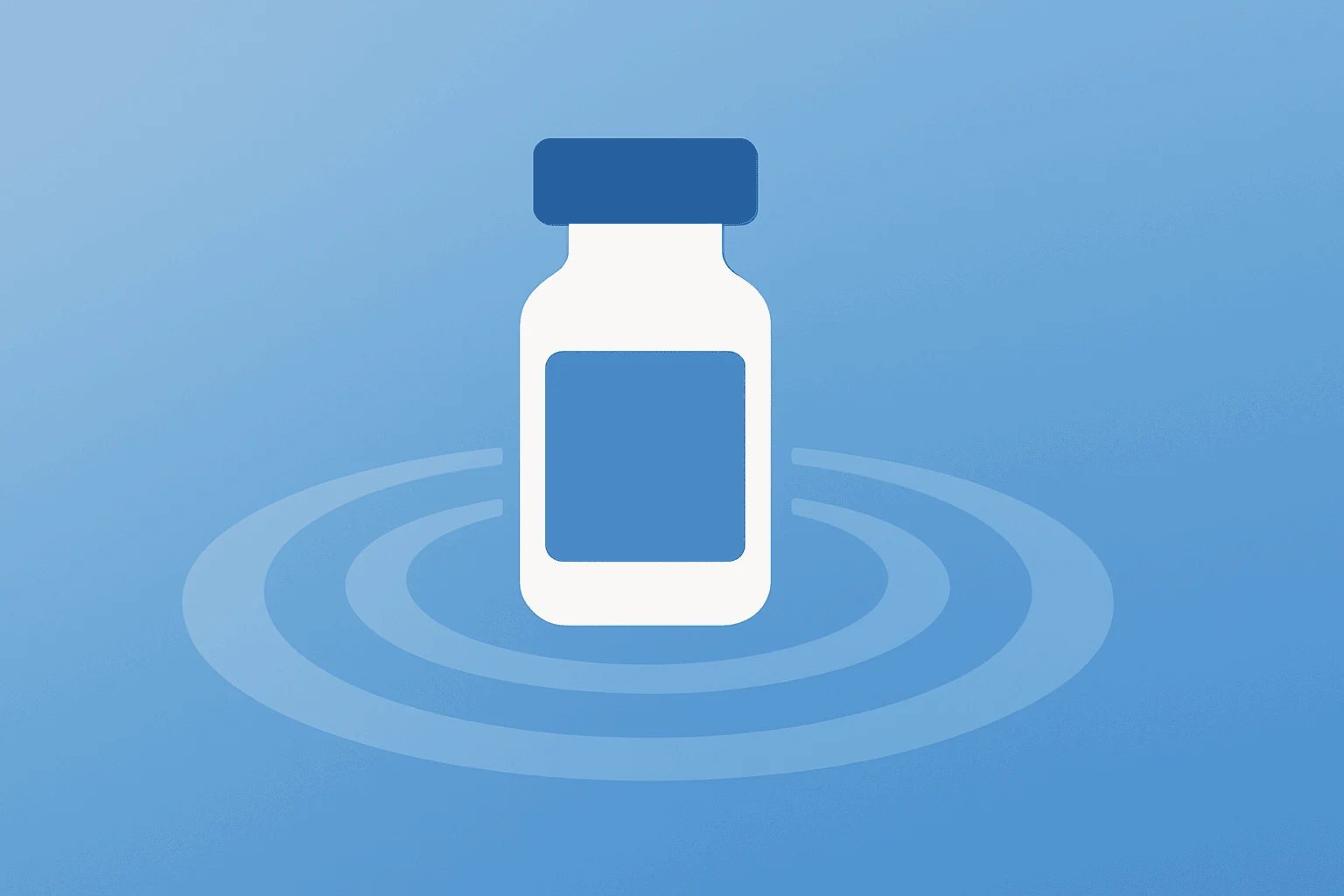 Medicine vial with an expanding coverage ripple on a slate-ice gradient, showing Eli Lilly retatrutide payer access change.