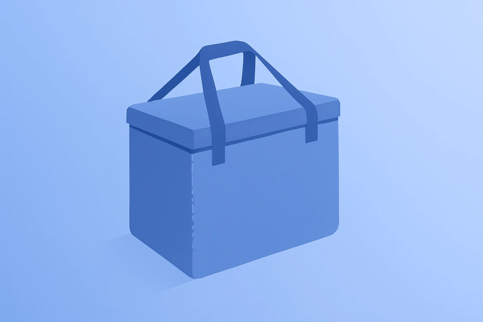 Flat vector of an insulated delivery bag with a frayed seam symbolizing DoorDash earnings pressure from Deliveroo costs.