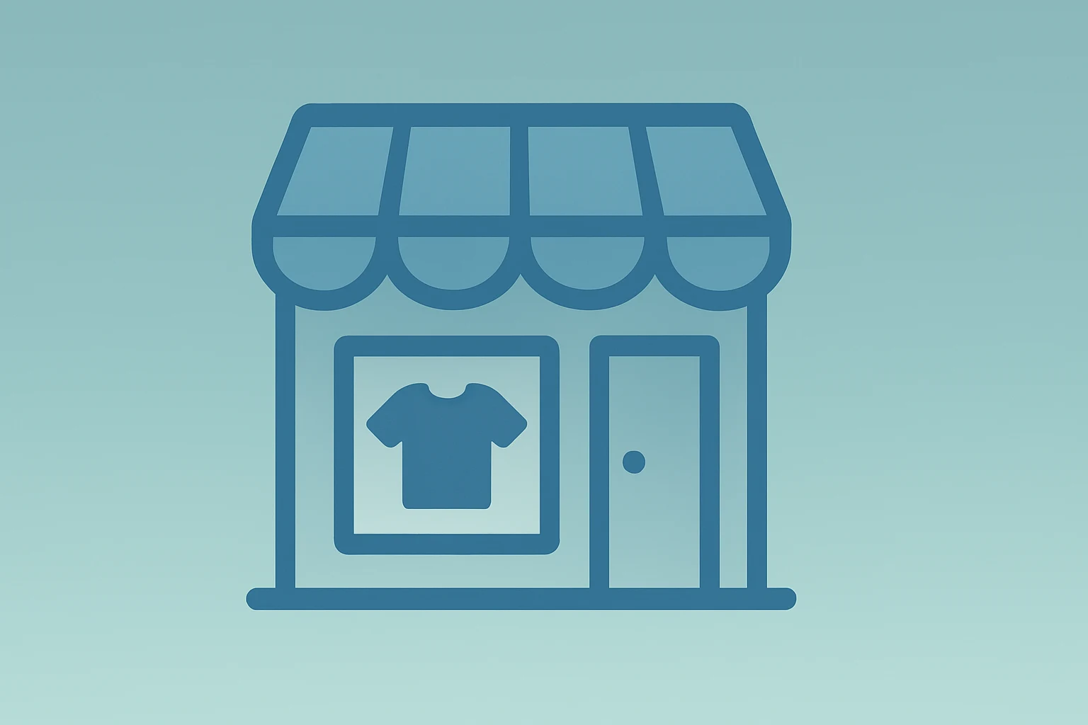 Flat vector of a retail storefront under dimming light, symbolizing Gap earnings mixed quarter, Athleta drag, and buyback.