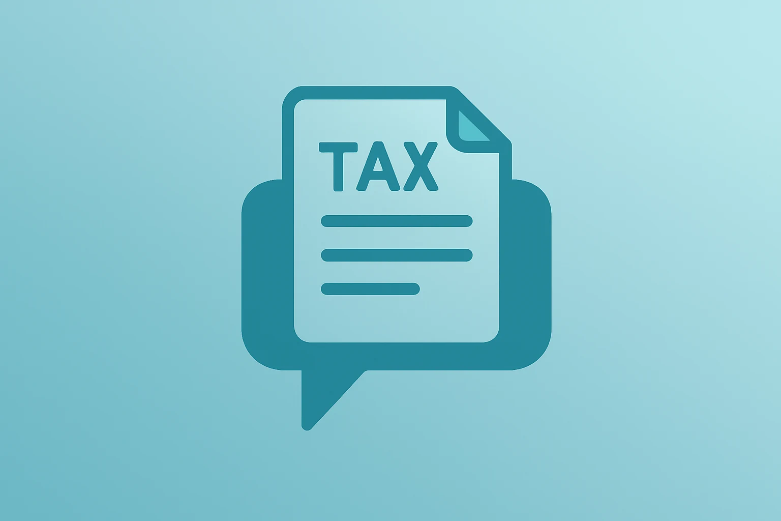 Flat vector of a tax form merging with a chat bubble to represent the Intuit OpenAI partnership embedding financial apps.